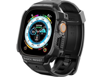 Spigen Řemínek s krytem pro Apple Watch 49mm - Spigen, Rugged Armor Pro Black