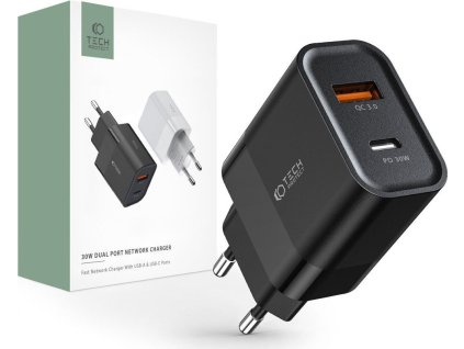 Tech-Protect Rychlá nabíječka do sítě - Tech-Protect, PD30W/QC3.0 Black