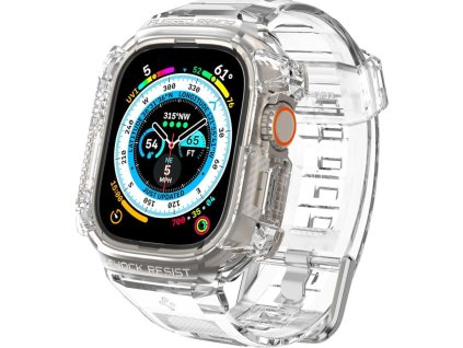 Spigen Řemínek s krytem pro Apple Watch 49mm - Spigen, Rugged Armor Pro Crystal Clear