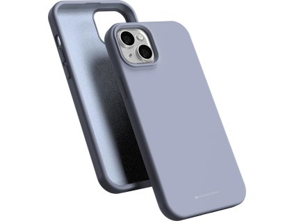 Ochranný kryt na iPhone 15 PLUS - Mercury, Silicone Lavender Gray