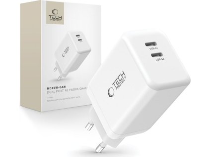 Tech-Protect Rychlá nabíječka do sítě - Tech-Protect, NC45W-GAN PD45W White