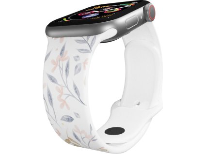Apple watch řemínek Kytky (Rozměr 38/40/41mm, barva pásku černá)