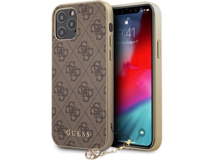 Guess Ochranný kryt pro iPhone 12 Pro MAX - Guess, 4G Charms Brown GUHCP12LGF4GBR