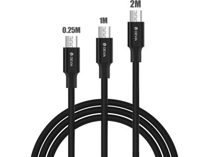 Devia 3-PACK SET MICRO-USB černá