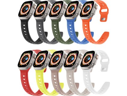 Silikonový vroubkovaný řemínek pro Apple Watch 38/40/41/42(S10)mm (Barevná varianta Černý)
