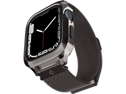 Spigen Řemínek s krytem pro Apple Watch 44mm / 45mm - Spigen, Metal Fit Pro Graphite