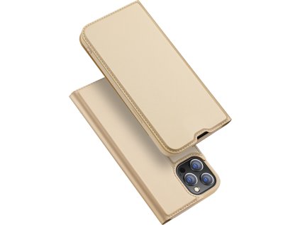 Knížkové pouzdro pro iPhone 13 Pro MAX - DuxDucis, SkinPro Gold