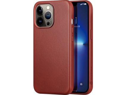 Kožený kryt na iPhone 13 Pro - DuxDucis, Naples with MagSafe Red