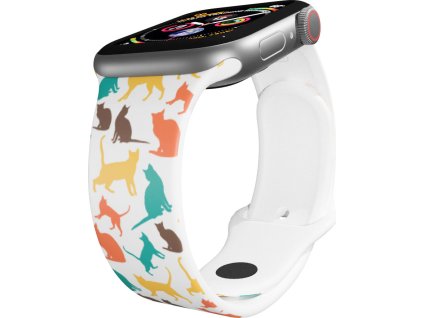 Apple watch řemínek Kočičky (Rozměr 38/40/41mm, barva pásku černá)