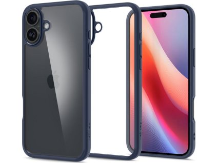 Spigen Ochranný kryt na iPhone 16 - Spigen, Ultra Hybrid Navy Blue