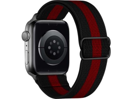 Nastavitelný nylonový řemínek na Apple Watch - Černo-červený (Velikost 38/40/41mm, Barva Červeno-černá)