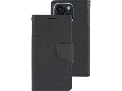 Pouzdro na iPhone 15 - Mercury, Fancy Diary Black/Black