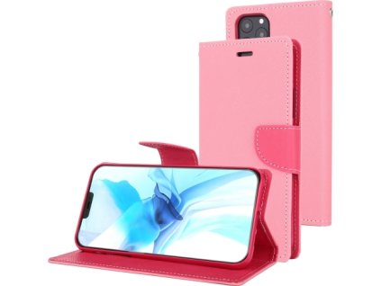 Pouzdro na iPhone 12 / 12 Pro - Mercury, Fancy Diary Pink/Hotpink