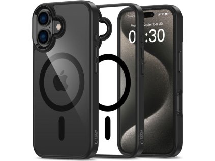 Tech-Protect Ochranný kryt na iPhone 16 PLUS - Tech-Protect, Magmat MagSafe Black/Clear