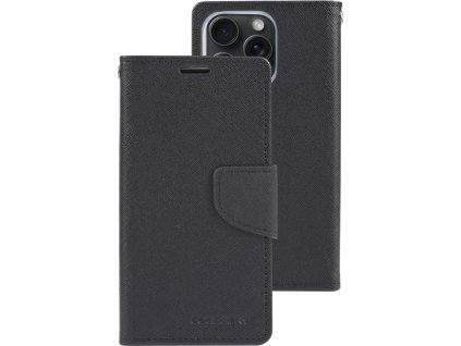 Pouzdro na iPhone 15 Pro - Mercury, Fancy Diary Black/Black