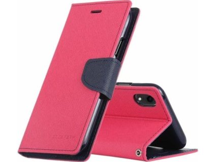 Pouzdro / kryt pro iPhone XR - Mercury, Fancy Diary HotPink/Navy
