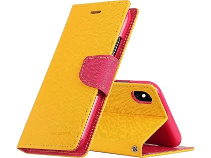 Mercury Pouzdro / kryt pro iPhone XS MAX - Mercury, Fancy Diary Yellow/HotPink