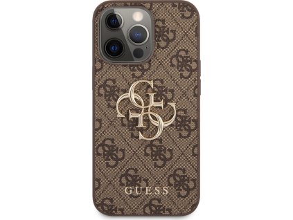 Guess Ochranný kryt pro iPhone 13 Pro - Guess, 4G Logo Back Brown GUHCP13L4GMGBR