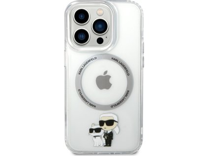 Ochranný kryt pro iPhone 14 Pro - Karl Lagerfeld, IML Karl and Choupette NFT MagSafe Transparent KLHMP14LHNKCIT