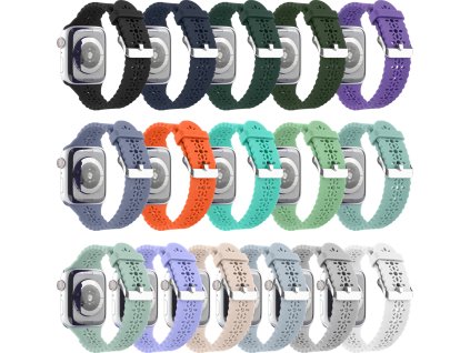 Řemínek s perforováním a přezkovým zapínáním pro Apple Watch 42/44/45/46/49mm (Barevná varianta Černý)
