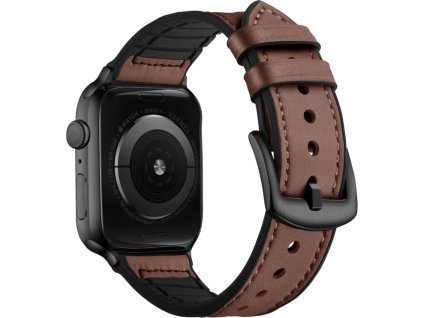 Koženo-silikonový řemínek pro Apple Watch 42/44/45/46/49mm (Barva Černá)