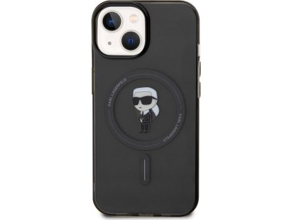 Karl Lagerfeld Ochranný kryt na iPhone 15 - Karl Lagerfeld, IML Ikonik MagSafe Black KLHMP15SHFCKNOK