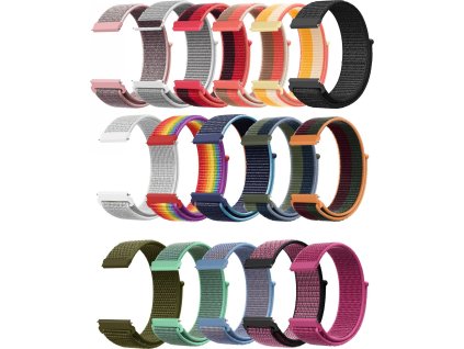 Nylonový řemínek 22mm (Barevná varianta Bílo-Šedá)