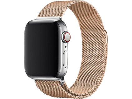 Elegantní řemínek pro Apple Watch v milánském stylu - Light Gold (Velikost 38/40/41mm, Barva Light Gold)