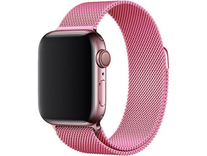 Elegantní řemínek pro Apple Watch v milánském stylu - Pink (Velikost 38/40/41mm, Barva Růžová)