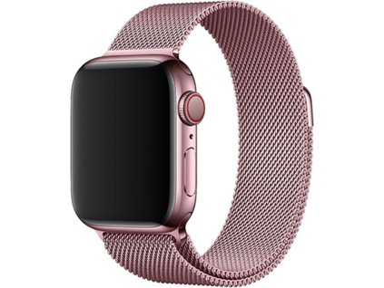 Elegantní řemínek pro Apple Watch v milánském stylu - Pink Gold (Velikost 38/40/41mm, Barva Pink Gold)