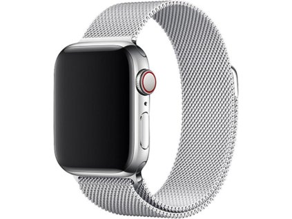 Elegantní řemínek pro Apple Watch v milánském stylu - Stříbrný (Velikost 38/40/41mm, Barva Stříbrná)