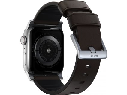Nomad Kožený pásek / řemínek pro Apple Watch 44mm / 45mm / 46mm / 49mm - Nomad, Active Pro Brown Silver