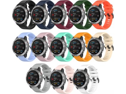 QuickFit silikonový řemínek s přezkou 22mm (Barevná varianta Černý)