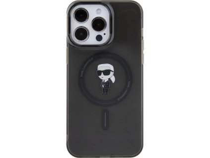 Karl Lagerfeld Ochranný kryt na iPhone 15 Pro MAX - Karl Lagerfeld, IML Ikonik MagSafe Black KLHMP15XHFCKNOK