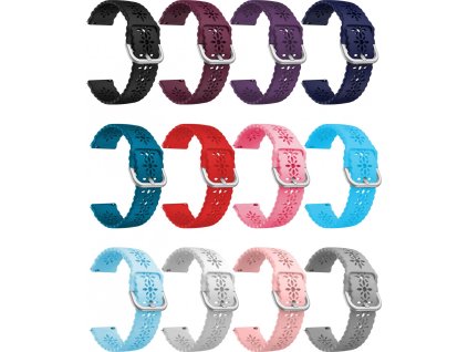 Řemínek s perforováním a přezkovým zapínáním 22mm (Barevná varianta Černá s barevnou přezkou)