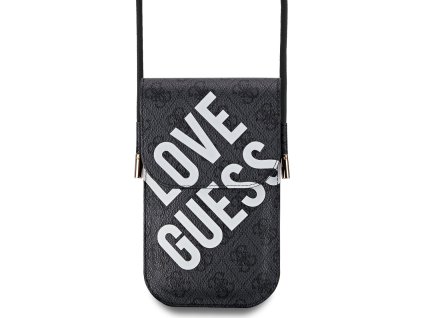 Guess Univerzální pouzdro / taška s kapsou na mobil - Guess, 4G Big Love Black GUOWBPGP4NLGWK