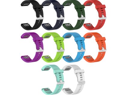 QuickFit silikonový hladký řemínek s přezkou 20mm