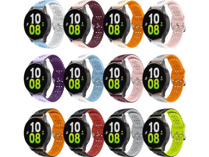 20mm řemínek dvojbarevný s perforováním a přezkovým zapínáním (Barevná varianta Modro-bílý)