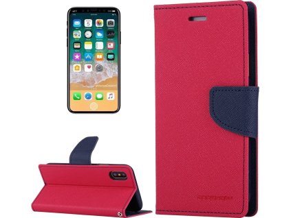 Mercury Pouzdro / kryt pro iPhone XS / X - Mercury, Fancy Diary HOTPINK/NAVY