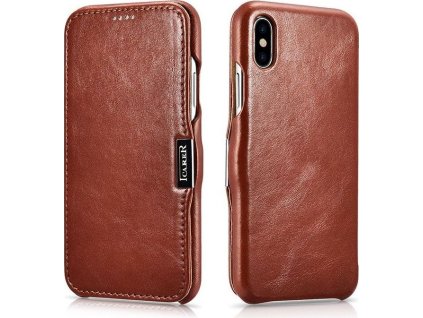 iCarer Knížkové pouzdro pro iPhone XS / X - iCarer, Vintage Brown 01.15.RIX15-BN