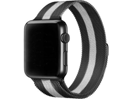 Elegantní řemínek pro Apple Watch v milánském stylu - Černo-bílý (Velikost 38/40/41mm, Barva Černo-bílá)