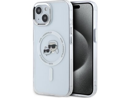 Karl Lagerfeld Ochranný kryt na iPhone 15 - Karl Lagerfeld, IML K&CH Heads MagSafe Transparent KLHMP15SHLSKCH