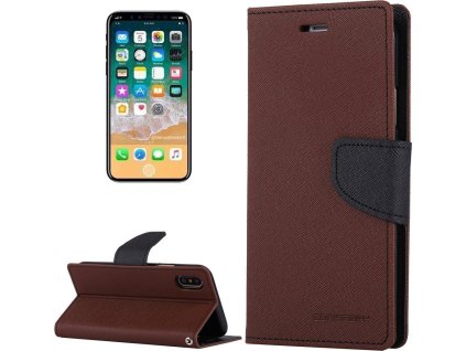 Mercury Pouzdro / kryt pro iPhone XS / X - Mercury, Fancy Diary BROWN/BLACK
