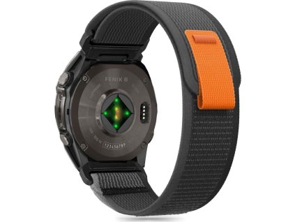 Tech-Protect Řemínek pro Garmin Fenix 5X / 5X PLUS / 6X / 6X PRO / 7X / 8 (51mm) - Tech-Protect, Nylon Black/Orange