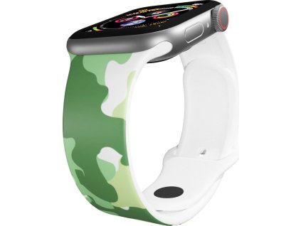 Apple watch řemínek Maskáč zelený (Barva Bílá, Rozměr 38/40/41mm)