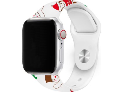 Vánoční řemínek s potiskem pro Apple Watch - Sněhulák (Barva Bílá, Velikost 38/40/41mm, Obvod S-M (menší až střední obvod zápěstí))