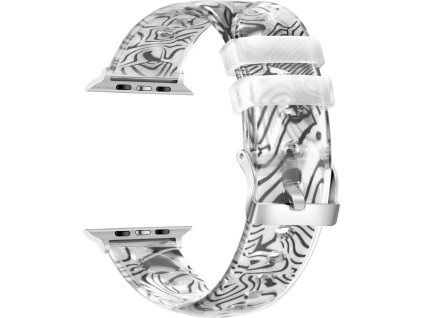 Průhledný silikonový vzorovaný řemínek pro Apple Watch 38/40/41/42(S10)mm (Varianta vzor 1)