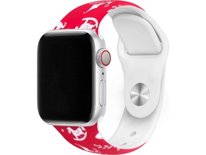 Vánoční řemínek s potiskem pro Apple Watch - Vánoční koleda (Barva Červená, Velikost 38/40/41mm, Obvod S-M (menší až střední obvod zápěstí))