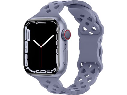 Silikonový úzký perforovaný řemínek pro Apple Watch 42/44/45/46/49mm (Barevná varianta Černý)