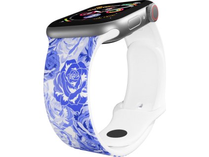 Apple watch řemínek Modré květiny (Rozměr 38/40/41mm)